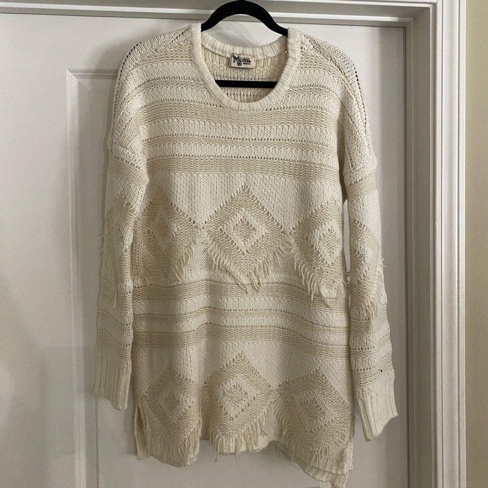 Cream sweater dress